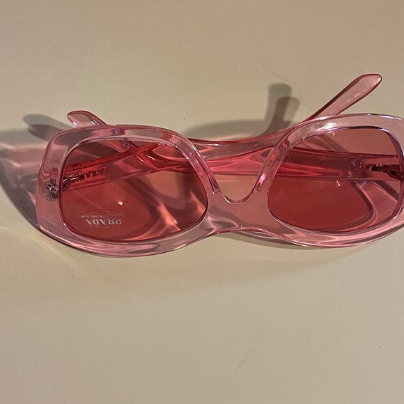 $258 Prada 56MM Rectangle Sunglasses Pink NEW main image 8